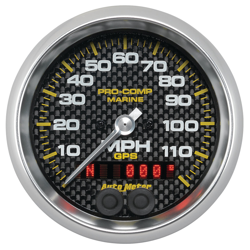AutoMeter 200637-40 GAUGE, SPEEDOMETER, 3 3/8", 120MPH, GPS, MARINE CARBON FIBER