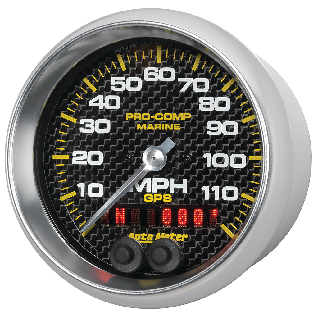 AutoMeter 200637-40 GAUGE, SPEEDOMETER, 3 3/8", 120MPH, GPS, MARINE CARBON FIBER