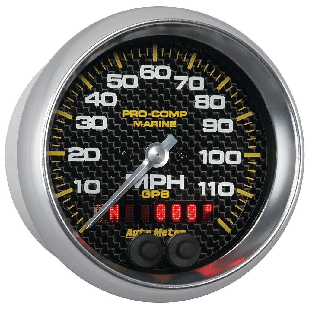 AutoMeter 200637-40 GAUGE, SPEEDOMETER, 3 3/8", 120MPH, GPS, MARINE CARBON FIBER