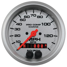 Load image into Gallery viewer, AutoMeter 200638-33 GAUGE, SPEEDOMETER, 3 3/8", 140MPH, GPS, MARINE SILVER