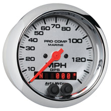 Load image into Gallery viewer, AutoMeter 200638-35 GAUGE, SPEEDOMETER, 3 3/8", 140MPH, GPS, MARINE CHROME