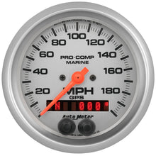 Load image into Gallery viewer, AutoMeter 200639-33 GAUGE, SPEEDOMETER, 3 3/8", 200MPH, GPS, MARINE SILVER