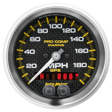Load image into Gallery viewer, AutoMeter 200639-40 GAUGE, SPEEDOMETER, 3 3/8", 200MPH, GPS, MARINE CARBON FIBER