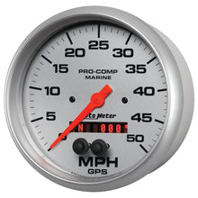 Load image into Gallery viewer, AutoMeter 200644-33 GAUGE, SPEEDOMETER, 5", 50MPH, GPS, MARINE SILVER