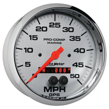 Load image into Gallery viewer, AutoMeter 200644-35 GAUGE, SPEEDOMETER, 5", 50MPH, GPS, MARINE CHROME