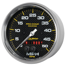Load image into Gallery viewer, AutoMeter 200644-40 GAUGE, SPEEDOMETER, 5", 50MPH, GPS, MARINE CARBON FIBER