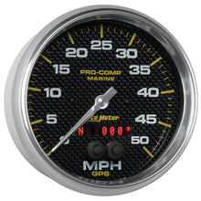 Load image into Gallery viewer, AutoMeter 200644-40 GAUGE, SPEEDOMETER, 5", 50MPH, GPS, MARINE CARBON FIBER