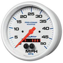 Load image into Gallery viewer, AutoMeter 200644 GAUGE, SPEEDOMETER, 5", 50MPH, GPS, MARINE WHITE
