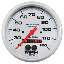 Load image into Gallery viewer, AutoMeter 200646 GAUGE, SPEEDOMETER, 5", 120MPH, GPS, MARINE WHITE
