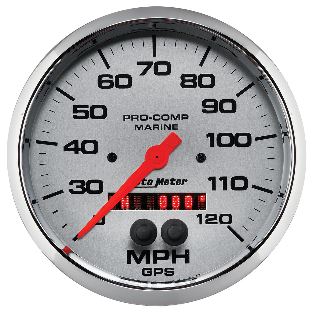 AutoMeter 200646-35 GAUGE, SPEEDOMETER, 5", 120MPH, GPS, MARINE CHROME