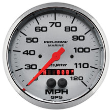 Load image into Gallery viewer, AutoMeter 200646-35 GAUGE, SPEEDOMETER, 5", 120MPH, GPS, MARINE CHROME