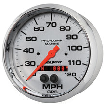 Load image into Gallery viewer, AutoMeter 200646-35 GAUGE, SPEEDOMETER, 5", 120MPH, GPS, MARINE CHROME