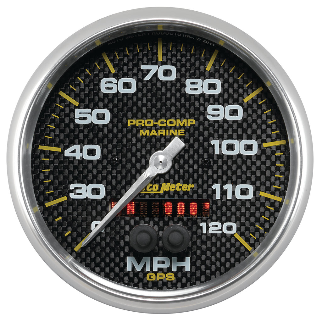 AutoMeter 200646-40 GAUGE, SPEEDOMETER, 5", 120MPH, GPS, MARINE CARBON FIBER