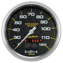 Load image into Gallery viewer, AutoMeter 200646-40 GAUGE, SPEEDOMETER, 5", 120MPH, GPS, MARINE CARBON FIBER