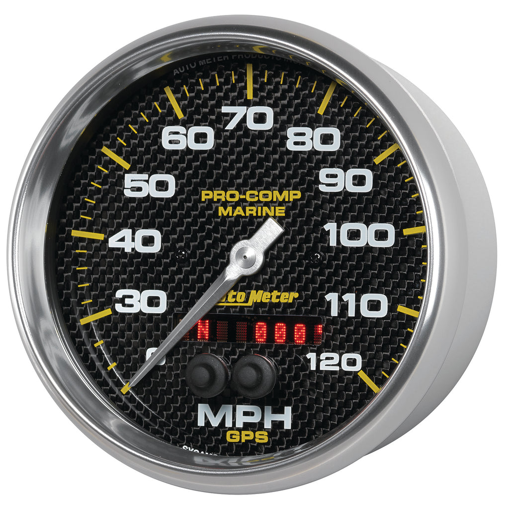 AutoMeter 200646-40 GAUGE, SPEEDOMETER, 5", 120MPH, GPS, MARINE CARBON FIBER