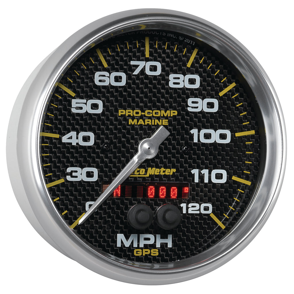 AutoMeter 200646-40 GAUGE, SPEEDOMETER, 5", 120MPH, GPS, MARINE CARBON FIBER