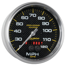 Load image into Gallery viewer, AutoMeter 200646-40 GAUGE, SPEEDOMETER, 5", 120MPH, GPS, MARINE CARBON FIBER