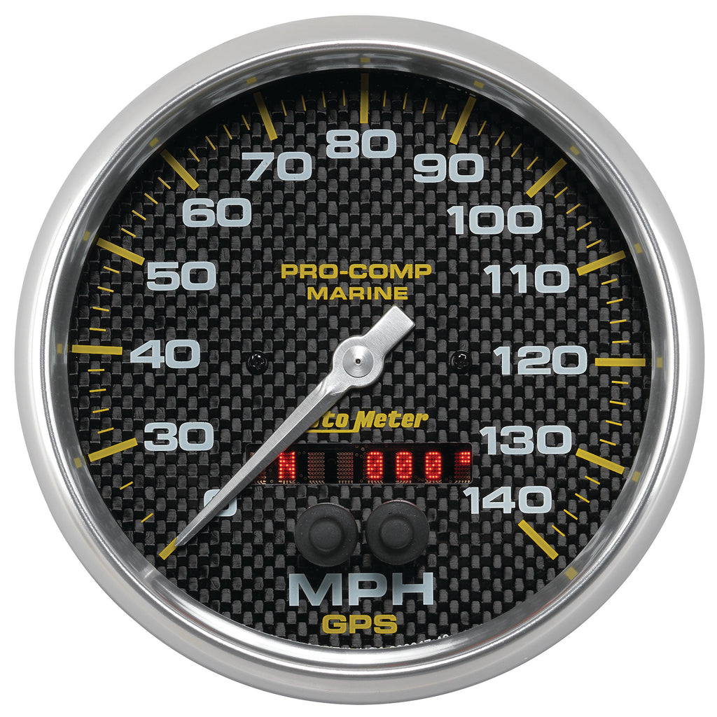 AutoMeter 200647-40 GAUGE, SPEEDOMETER, 5", 140MPH, GPS, MARINE CARBON FIBER