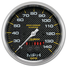 Load image into Gallery viewer, AutoMeter 200647-40 GAUGE, SPEEDOMETER, 5", 140MPH, GPS, MARINE CARBON FIBER