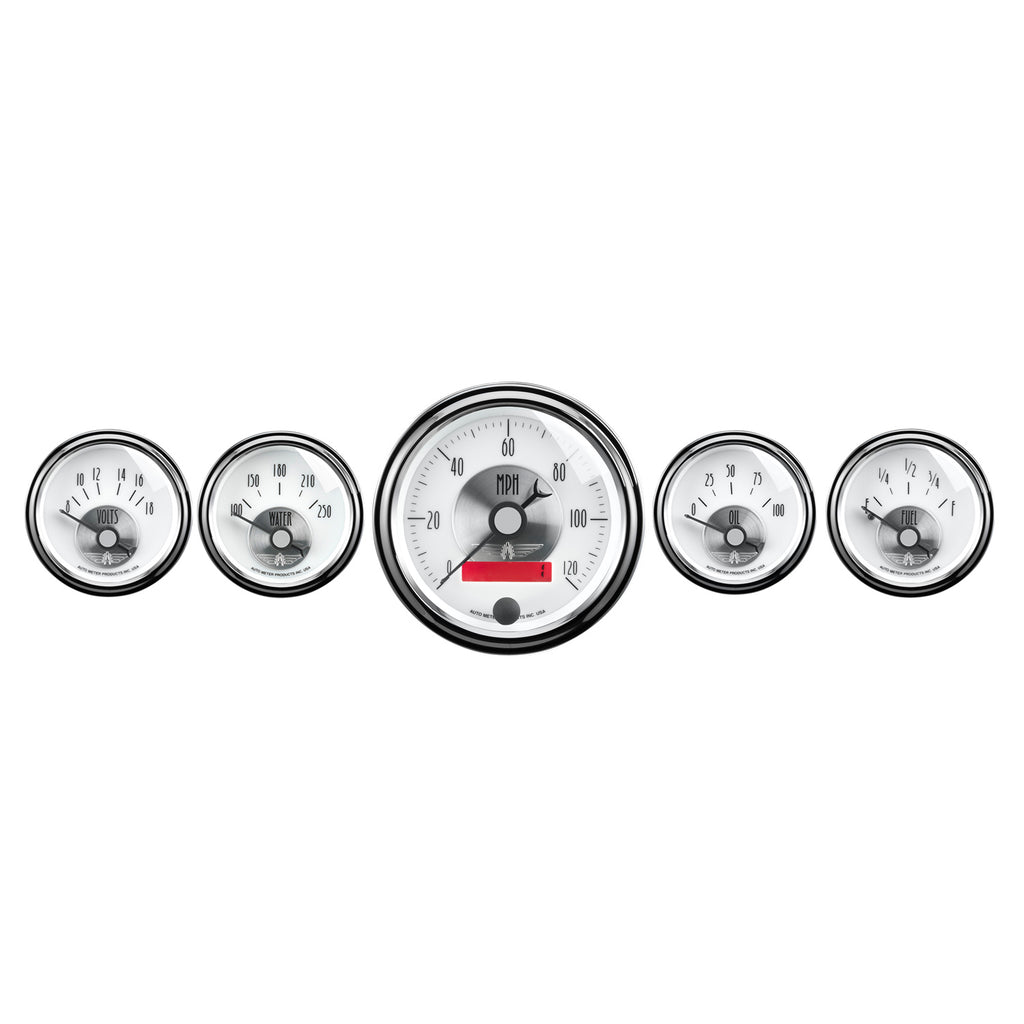AutoMeter 2006 GAUGE KIT, 5 PC., 3 3/8" & 2 1/16", ELEC. SPEEDO W/ LCD ODO, PRESTIGE PEARL