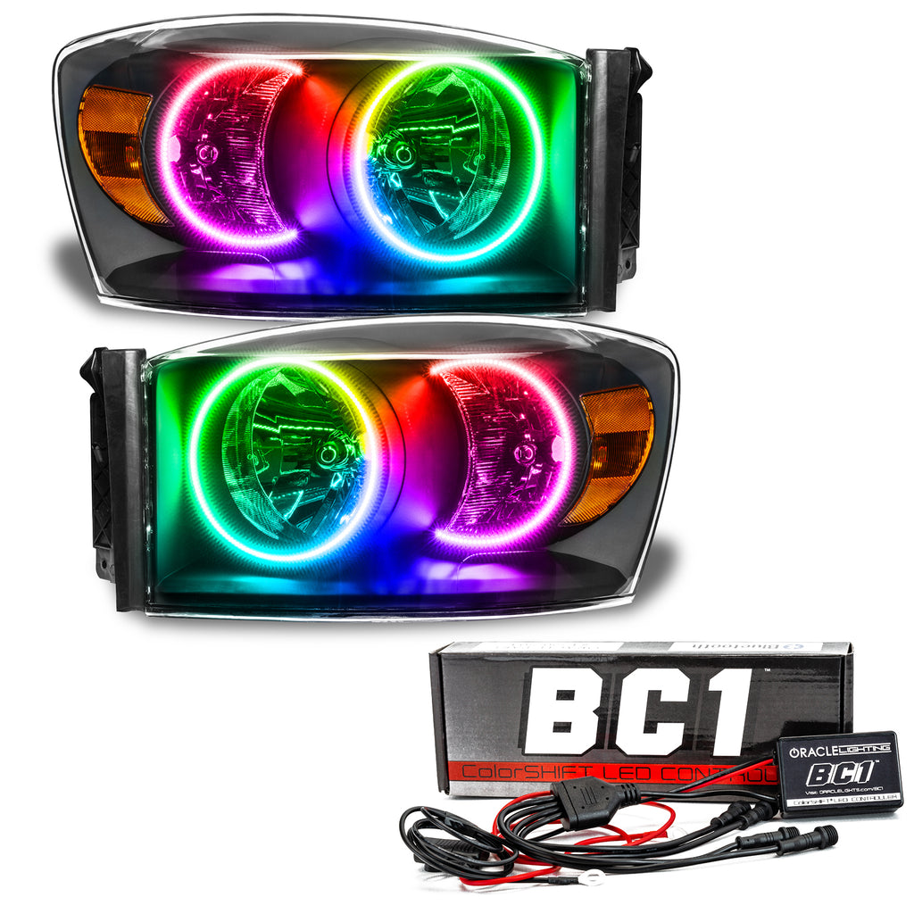 2007-2008-Dodge-Ram-Pre-Assembled-Led-Halo-Headlights---(Black-Housing)