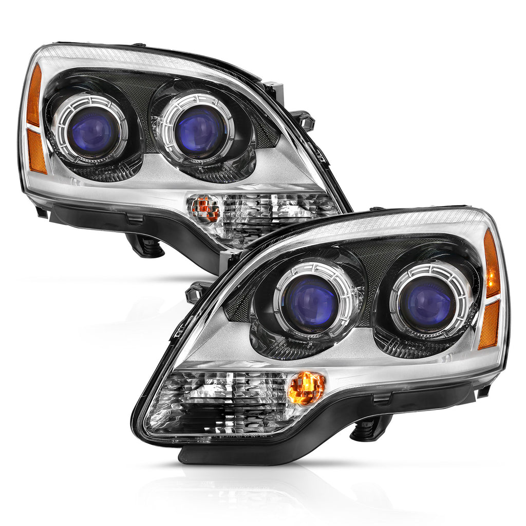 2007-2008-Gmc-Acadia-Crystal-Headlight-Chrome-Amber(Oe)