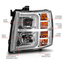 Load image into Gallery viewer, 2007-2013-Chevrolet-Silverado-1500-Projector-W-Light-Bar-Chrome-Housing-W-Sequential