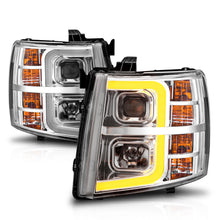 Load image into Gallery viewer, 2007-2013-Chevrolet-Silverado-1500-Projector-W-Light-Bar-Chrome-Housing-W-Sequential
