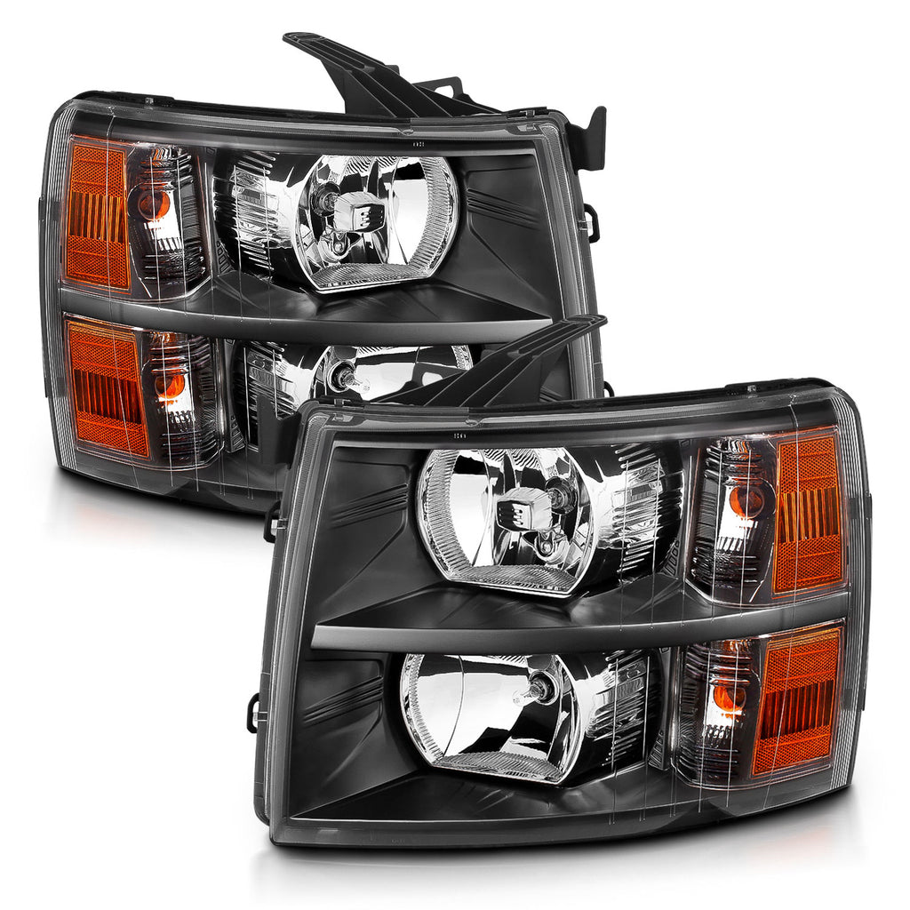 2007-2013-Chevrolet-Silverado-Crystal-Headlights-Black