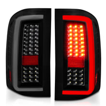 Load image into Gallery viewer, 2007-2013-Chevrolet-Silverado1500-2500-3500-Led-Tail-Lights-W-Light-Bar-Black-Housing-Smoke