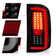 Load image into Gallery viewer, 2007-2013-Chevrolet-Silverado1500-2500-3500-Led-Tail-Lights-W-Light-Bar-Black-Housing-Smoke