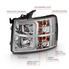 Load image into Gallery viewer, 2007-2013-Chevy-Silverado-1500-Projector-Plank-Style-Chrome-Amber