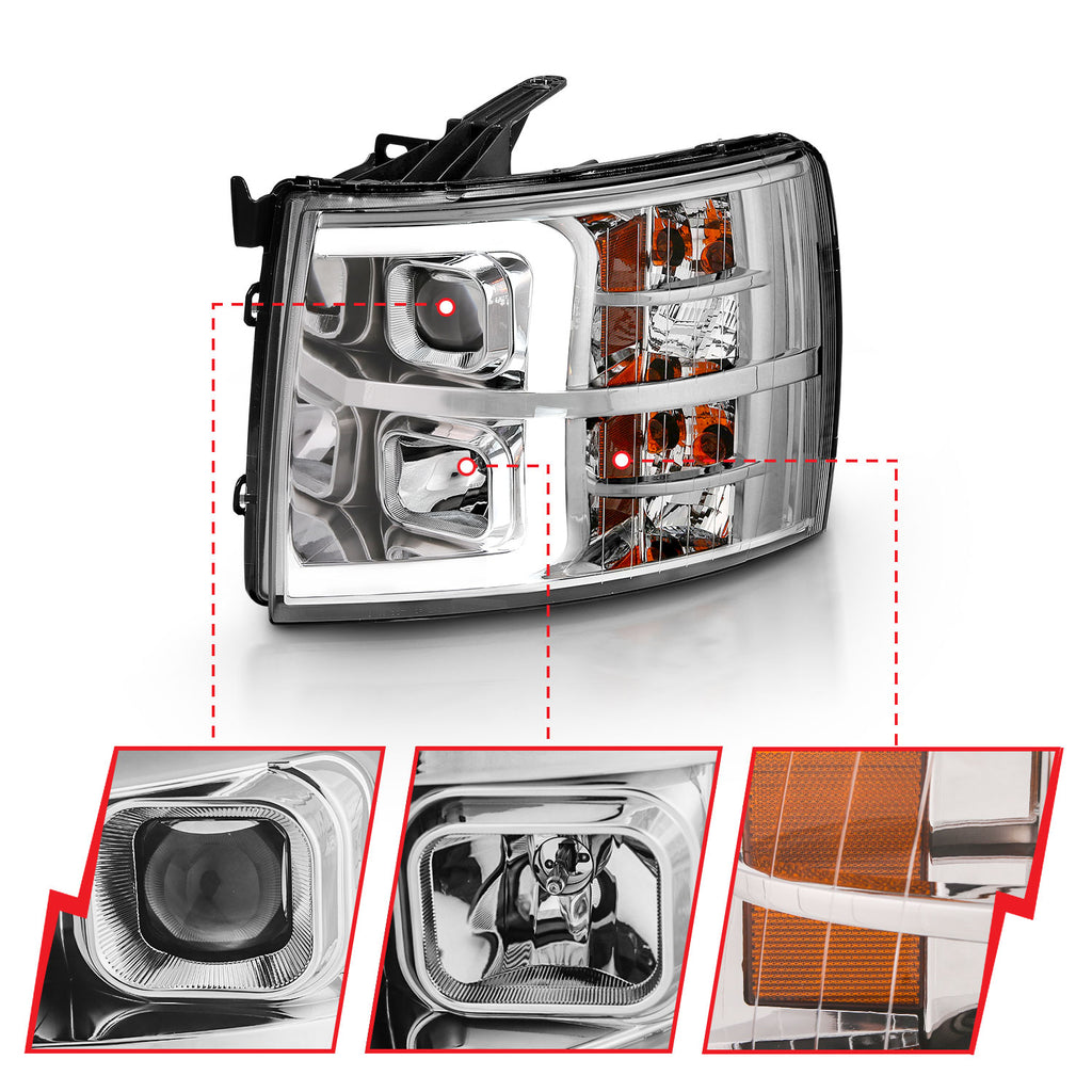 2007-2013-Chevy-Silverado-1500-Projector-Plank-Style-Chrome-Amber