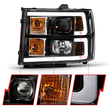 Load image into Gallery viewer, 2007-2013-Gmc-Sierra-1500-Projector-Headlight-Plank-Style-Black-W-Clear-Lens-Amber