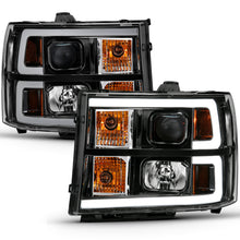 Load image into Gallery viewer, 2007-2013-Gmc-Sierra-1500-Projector-Headlight-Plank-Style-Black-W-Clear-Lens-Amber