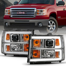 Load image into Gallery viewer, 2007-2013-Gmc-Sierra-1500-Projector-Headlight-Plank-Style-Chrome-W-Clear-Lens-Amber