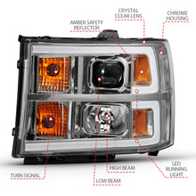 Load image into Gallery viewer, 2007-2013-Gmc-Sierra-1500-Projector-Headlight-Plank-Style-Chrome-W-Clear-Lens-Amber