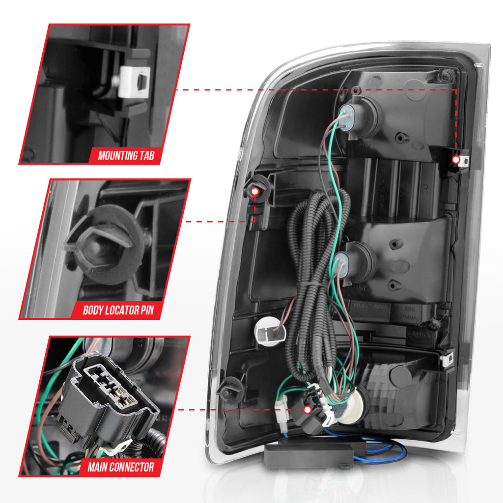 2007-2013-Gmc-Sierra-Led-Tail-Lights-W-Light-Bar-Black-Housing-Smoke-Lens