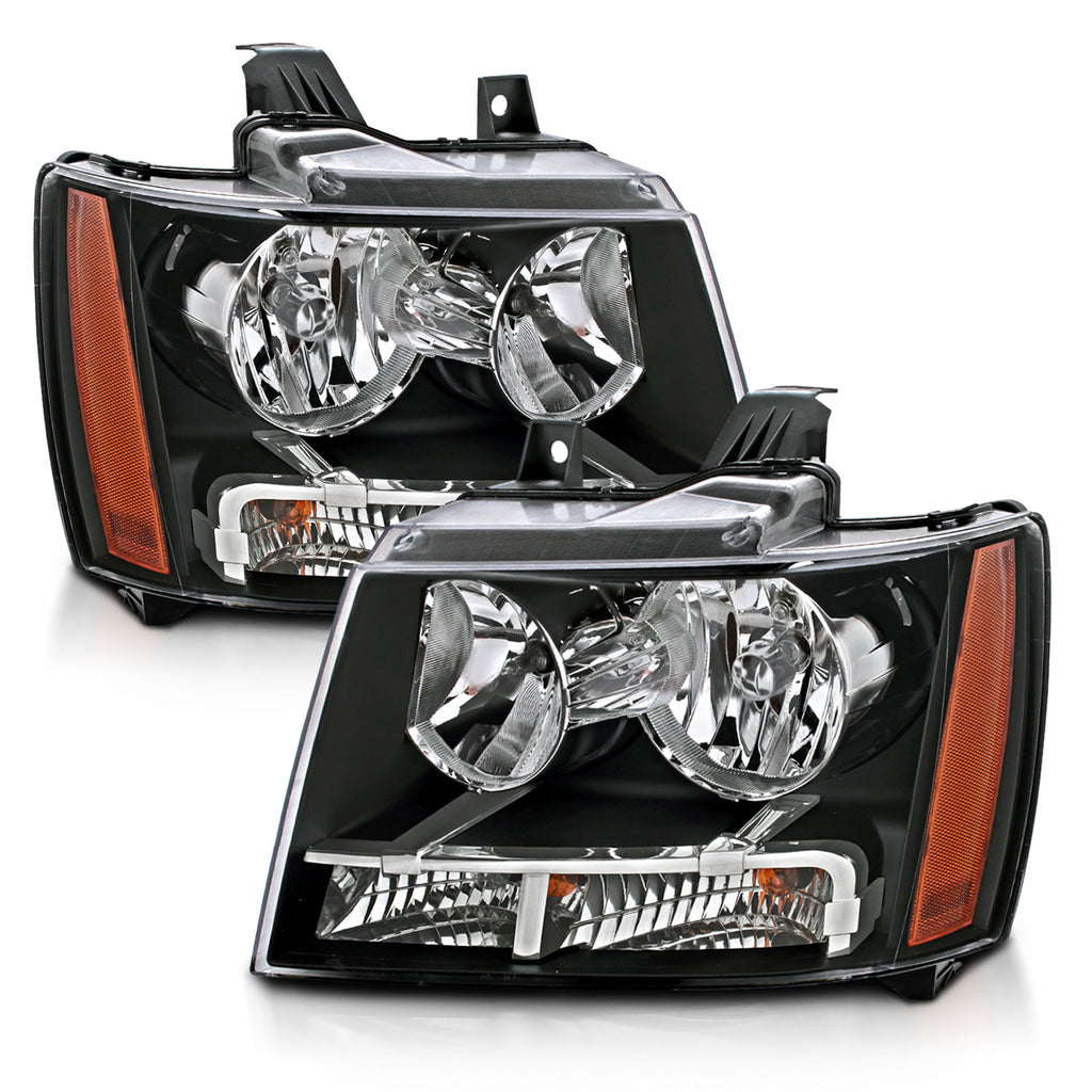2007-2014-Chevrolet-TahoeSuburban-Crystal-Headlights-Black