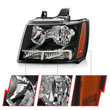 Load image into Gallery viewer, 2007-2014-Chevrolet-TahoeSuburban-Crystal-Headlights-Black