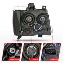 Load image into Gallery viewer, 2007-2014-Chevrolet-TahoeSuburban-Crystal-Headlights-Black