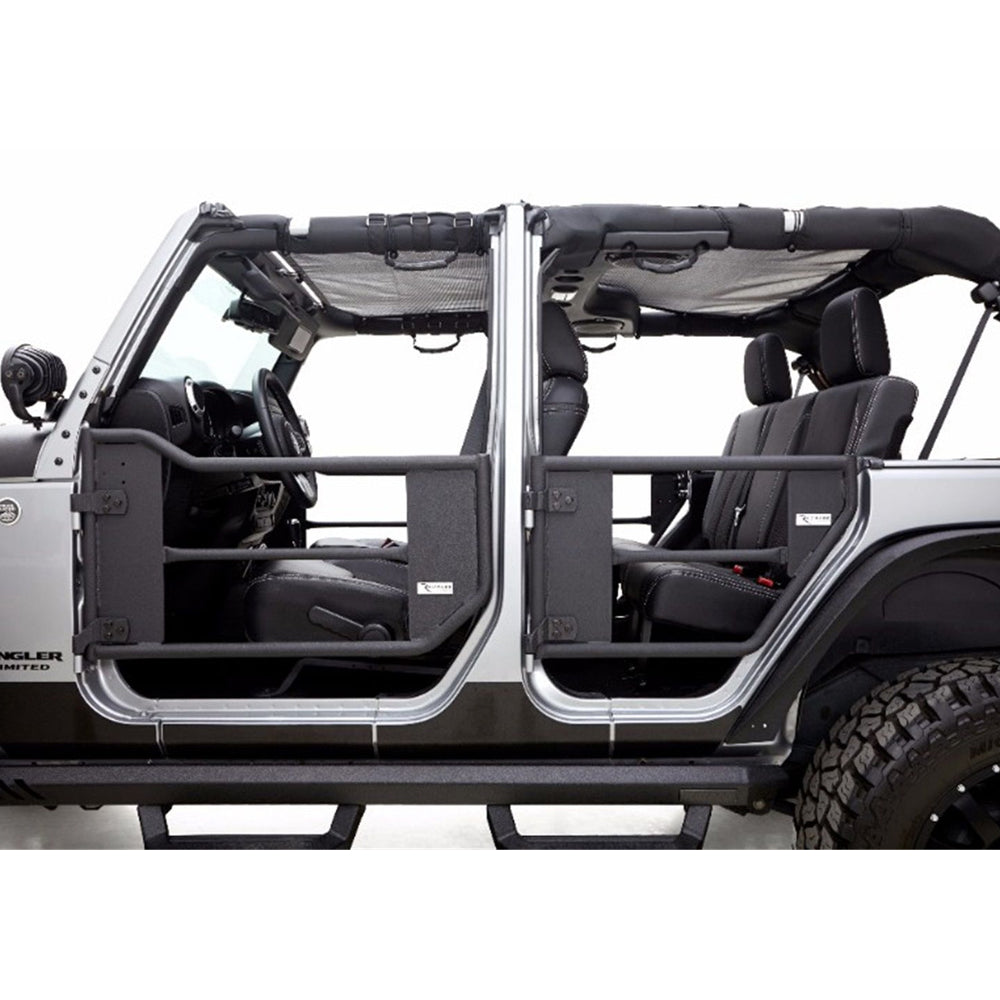 2007-2018-Jeep-Wrangler(Jk)-2-Door-Tube-Doors-With-Netting---Black