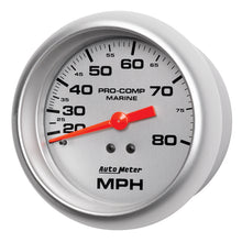 Load image into Gallery viewer, AutoMeter 200753-33 GAUGE, SPEEDOMETER, 3 3/8", 80MPH, MECHANICAL, MARINE SILVER