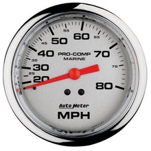 Load image into Gallery viewer, AutoMeter 200753-35 GAUGE, SPEEDOMETER, 3 3/8", 80MPH, MECHANICAL, MARINE CHROME