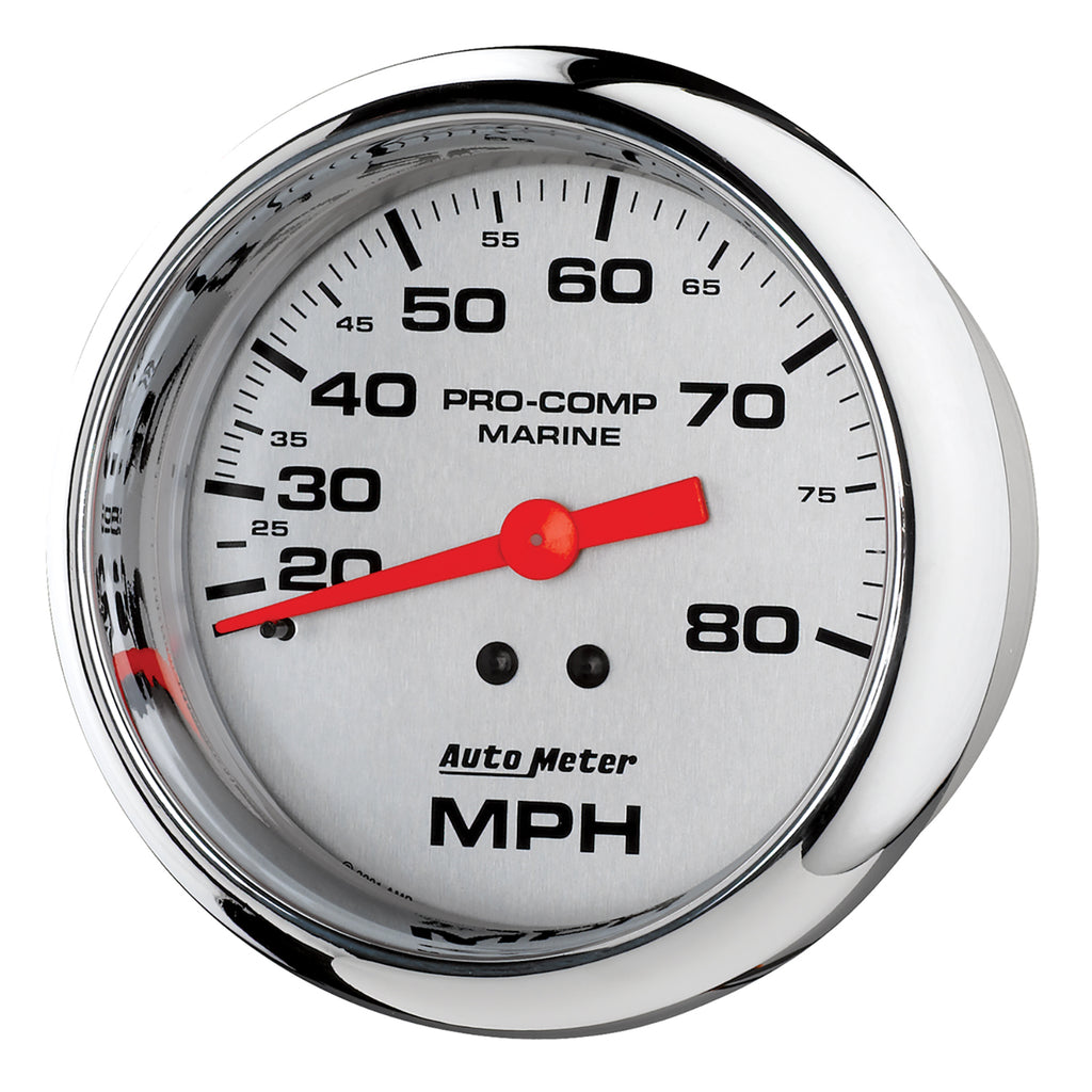 AutoMeter 200753-35 GAUGE, SPEEDOMETER, 3 3/8", 80MPH, MECHANICAL, MARINE CHROME