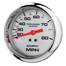 Load image into Gallery viewer, AutoMeter 200753-35 GAUGE, SPEEDOMETER, 3 3/8", 80MPH, MECHANICAL, MARINE CHROME
