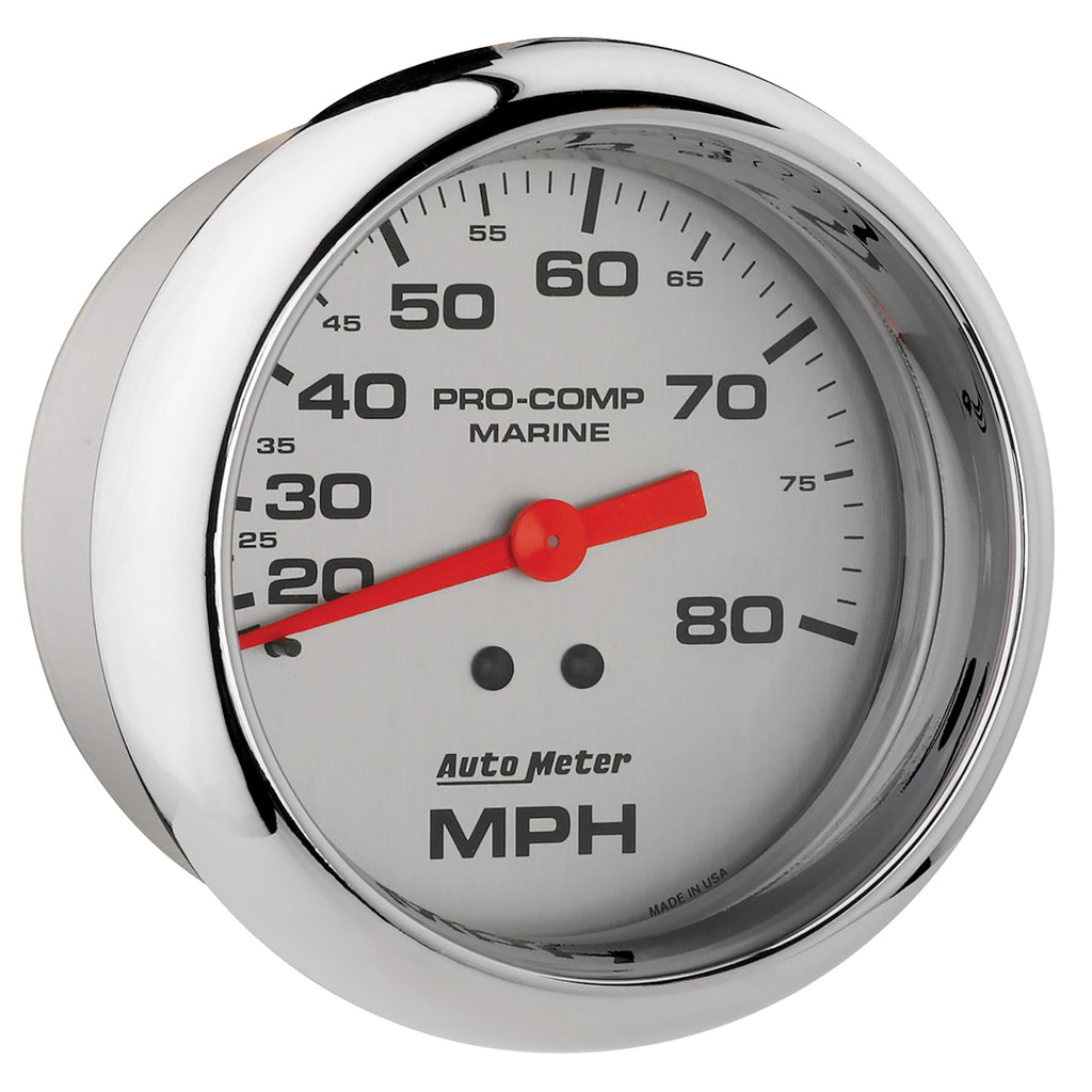 AutoMeter 200753-35 GAUGE, SPEEDOMETER, 3 3/8", 80MPH, MECHANICAL, MARINE CHROME