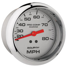 Load image into Gallery viewer, AutoMeter 200753-35 GAUGE, SPEEDOMETER, 3 3/8", 80MPH, MECHANICAL, MARINE CHROME