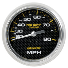 Load image into Gallery viewer, AutoMeter 200753-40 GAUGE, SPEEDOMETER, 3 3/8", 80MPH, MECHANICAL, MARINE CARBON FIBER