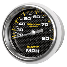 Load image into Gallery viewer, AutoMeter 200753-40 GAUGE, SPEEDOMETER, 3 3/8", 80MPH, MECHANICAL, MARINE CARBON FIBER